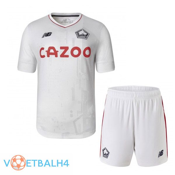 Lille OSC kinderen voetbal jersey uit wit 2022/2023