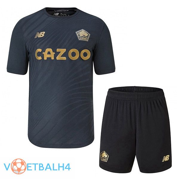 Lille OSC kinderen voetbal jerseys derde zwart 2022-2023