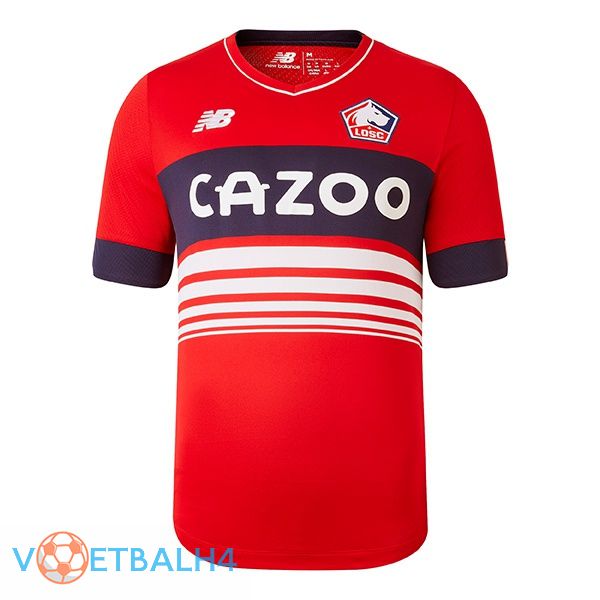 Lille OSC voetbal jerseys thuis rood 2022-2023