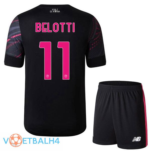 AS Roma (BELOTTI 11) kinderen voetbal jerseys derde zwart 2022-2023