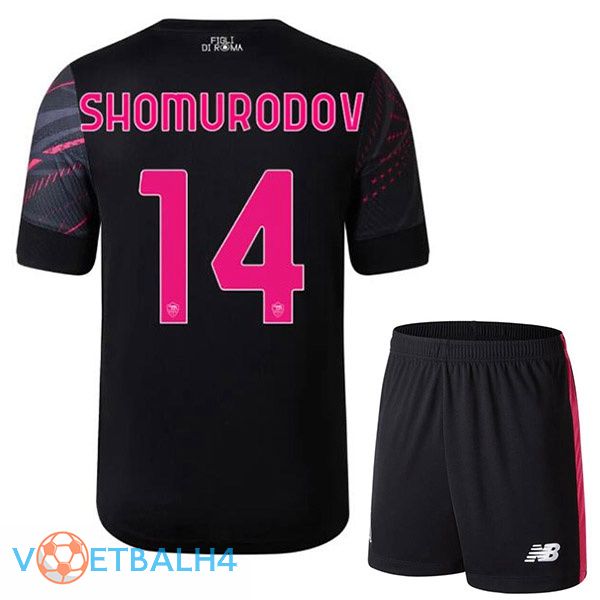 AS Roma (SHOMURODOV 14) kinderen voetbal jerseys derde zwart 2022-2023