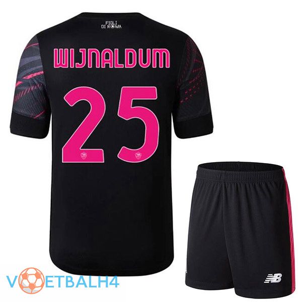 AS Roma (WIJNALDUM 25) kinderen voetbal jerseys derde zwart 2022-2023