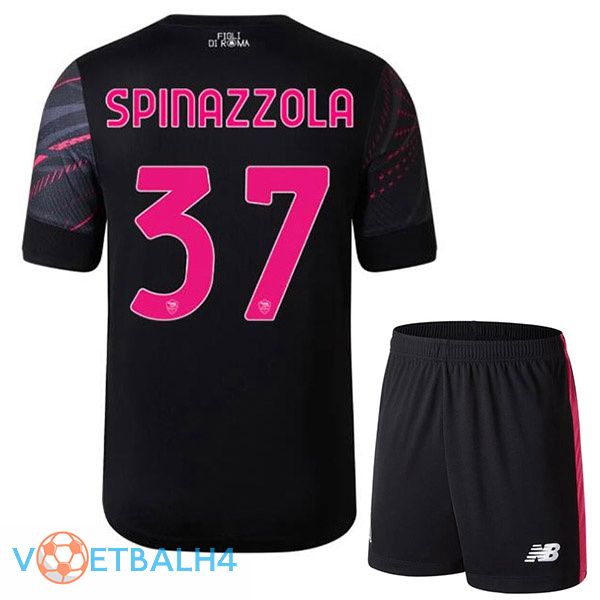 AS Roma (SPINAZZOLA 37) kinderen voetbal jerseys derde zwart 2022-2023