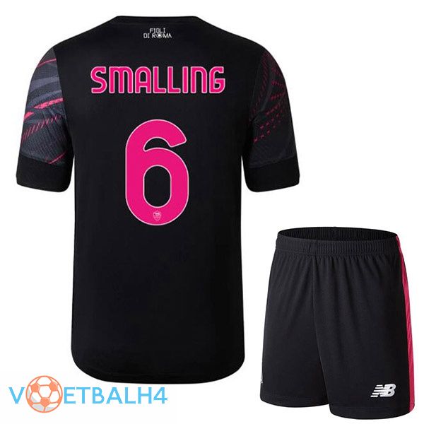 AS Roma (SMALLING 6) kinderen voetbal jerseys derde zwart 2022-2023