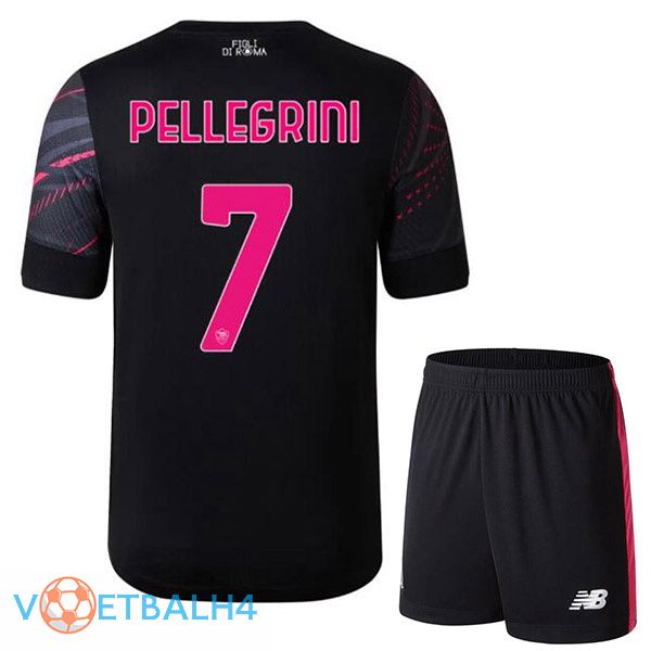 AS Roma (PELLEGRINI 7) kinderen voetbal jerseys derde zwart 2022-2023