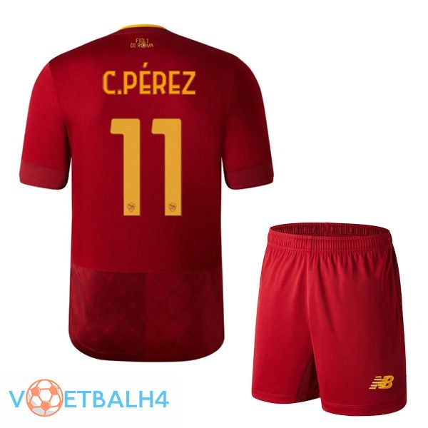 AS Roma (C.PÉREZ 11) jersey thuis kinderen rood 2022/2023