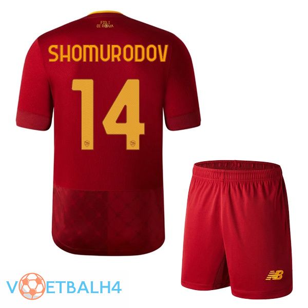 AS Roma (SHOMURODOV 14) jersey thuis kinderen rood 2022/2023