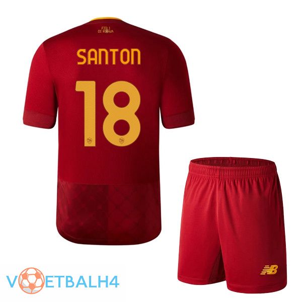 AS Roma (SANTON 18) jersey thuis kinderen rood 2022/2023