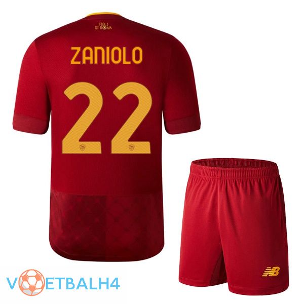 AS Roma (ZANIOLO 22) jersey thuis kinderen rood 2022/2023