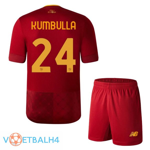 AS Roma (KUMBULLA 24) jersey thuis kinderen rood 2022/2023