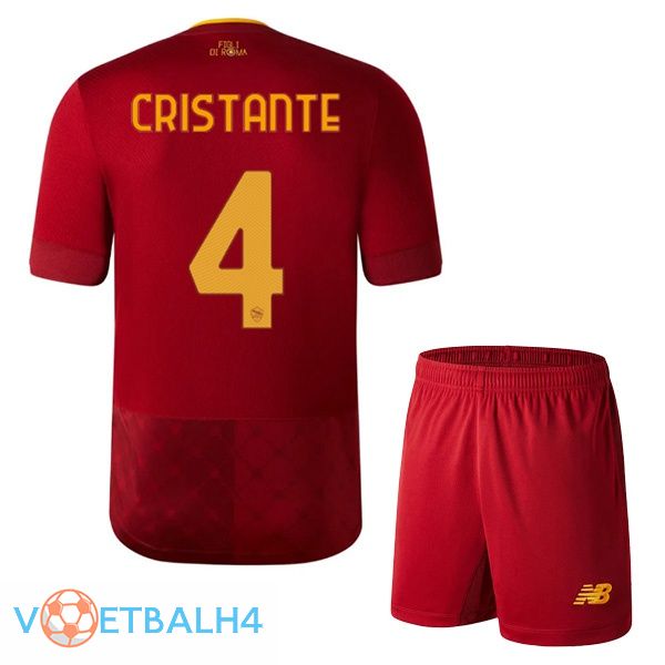 AS Roma (CRISTANTE 4) jersey thuis kinderen rood 2022/2023