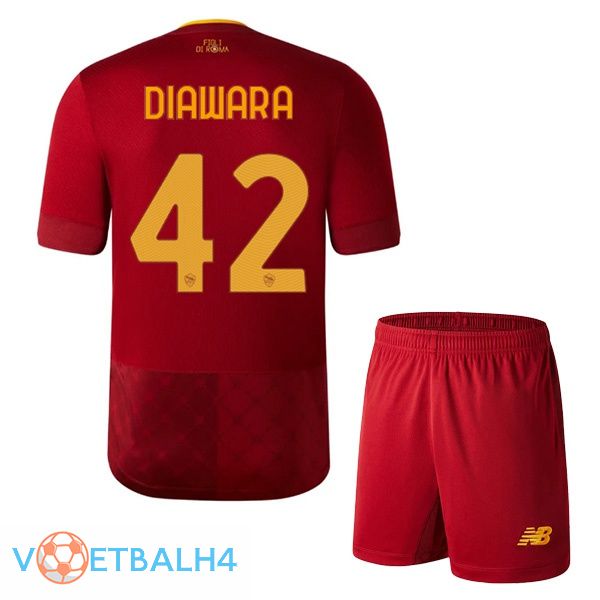 AS Roma (DIAWARA 42) jersey thuis kinderen rood 2022/2023