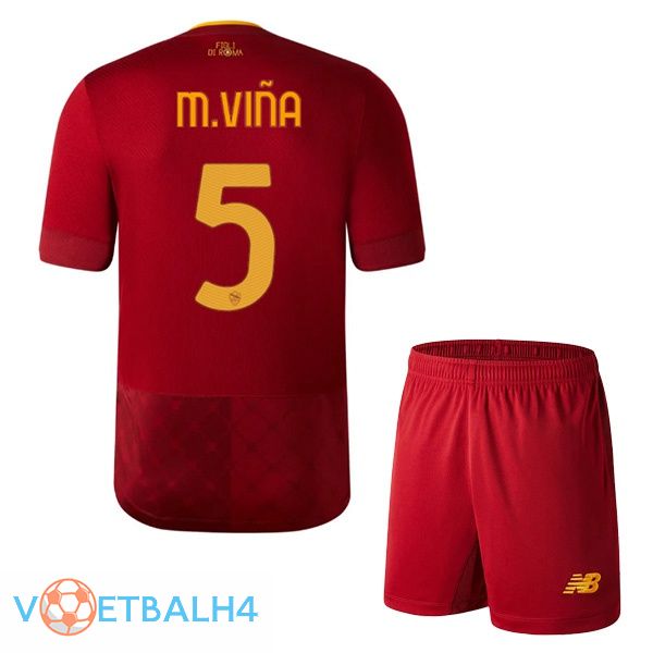 AS Roma (M.VIÑA 5) jersey thuis kinderen rood 2022/2023