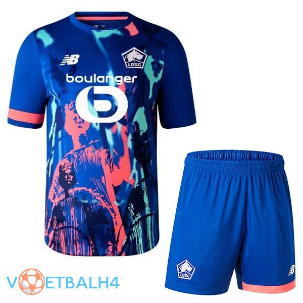 Lille OSC kinderen voetbal jersey vierde blauw 2023/2024