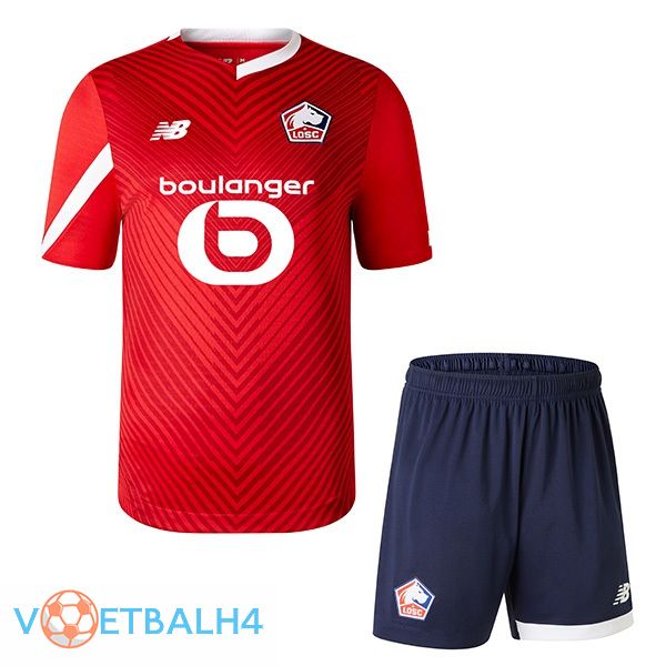 Lille OSC kinderen voetbal jersey thuis rood 2023/2024