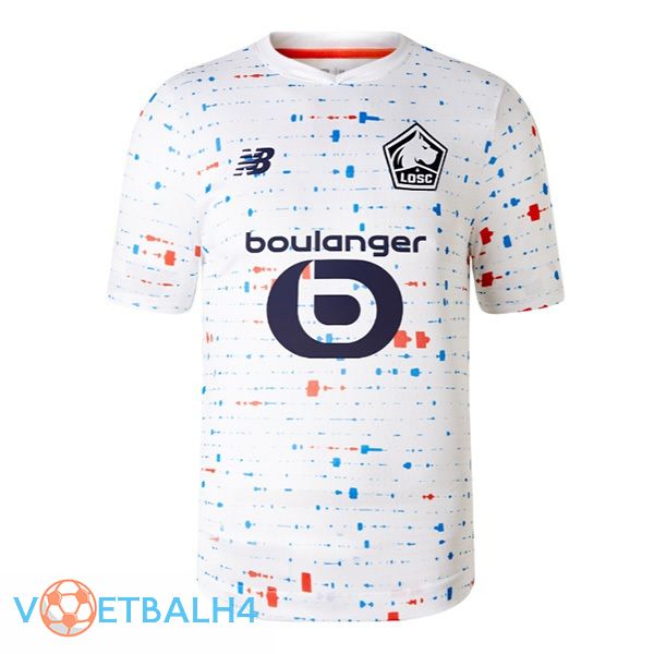 Lille OSC uit voetbal jersey wit 2023/2024