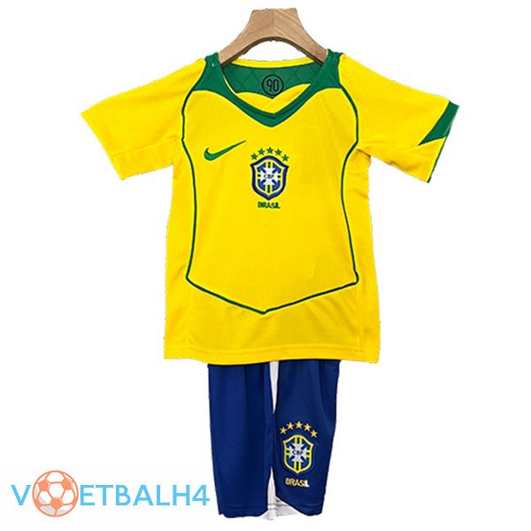 Brazilië Retro kinderen thuis voetbal jersey 2000