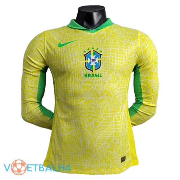 Brazilië thuis voetbal jersey lange mouw2024/2025