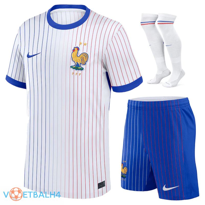 Frankrijk uit voetbal jersey (korte broek + soks) Kit 2024/2025