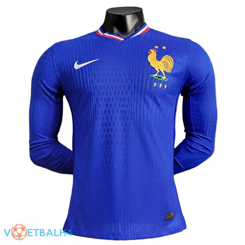 Frankrijk lange mouwthuis voetbal jersey 2024/2025