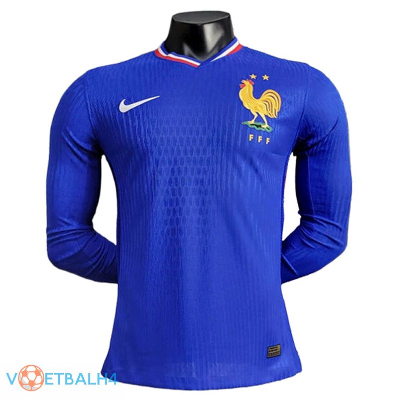 Frankrijk lange mouwthuis voetbal jersey UEFA Euro 2024