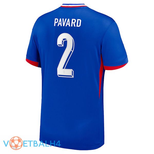 Frankrijk (PAVARD 2) thuis voetbal jersey UEFA Euro 2024