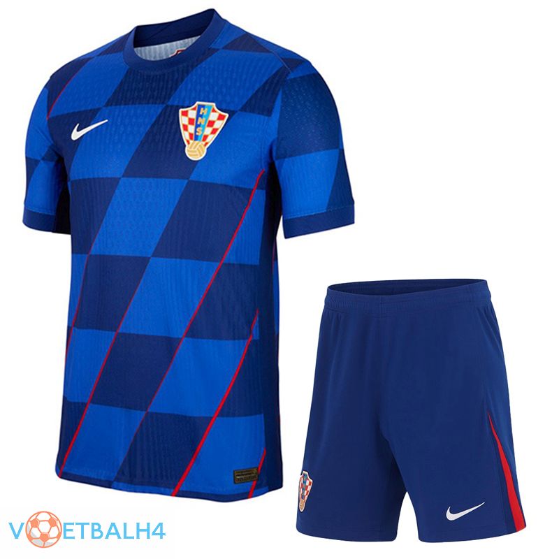 Kroatië uit voetbal jersey + korte broek Kit 2024/2025