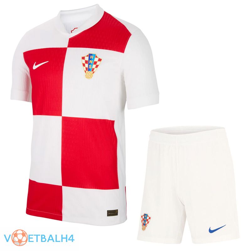 Kroatië thuis voetbal jersey + korte broek Kit 2024/2025