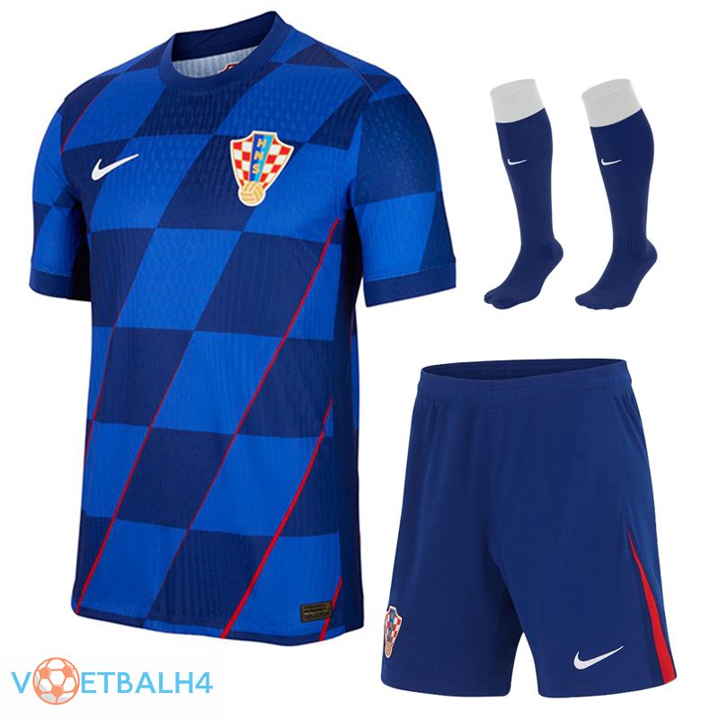 Kroatië uit voetbal jersey (korte broek + soks) Kit 2024/2025