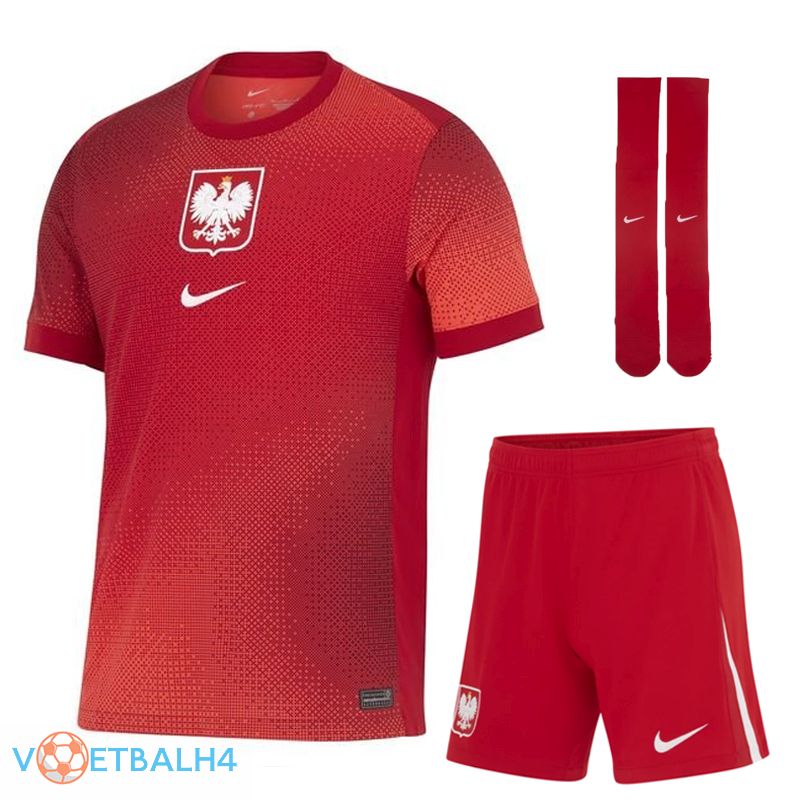 Poland uit voetbal jersey (korte broek + soks) Kit 2024/2025