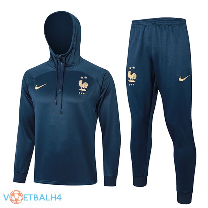 Frankrijk trainingspak Hoodie Ocean blauw 2024/2025