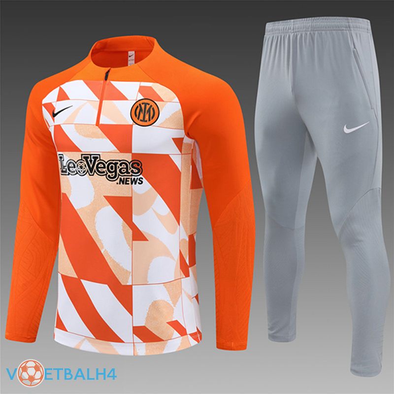 Inter Milan kinderen kit trainingspak oranje/wit 2024/2025