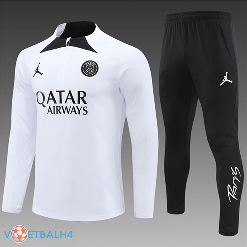 PSG kinderen kit trainingspak wit/zwart 2024/2025