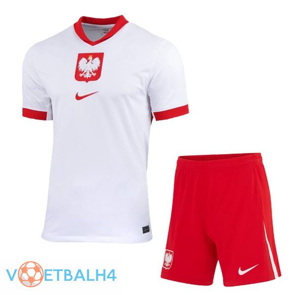 Poland kinderen thuis voetbal jersey wit 2024/2025