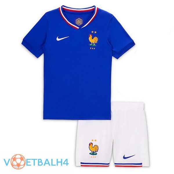 Frankrijk kinderen thuis voetbal jersey blauw 2024/2025