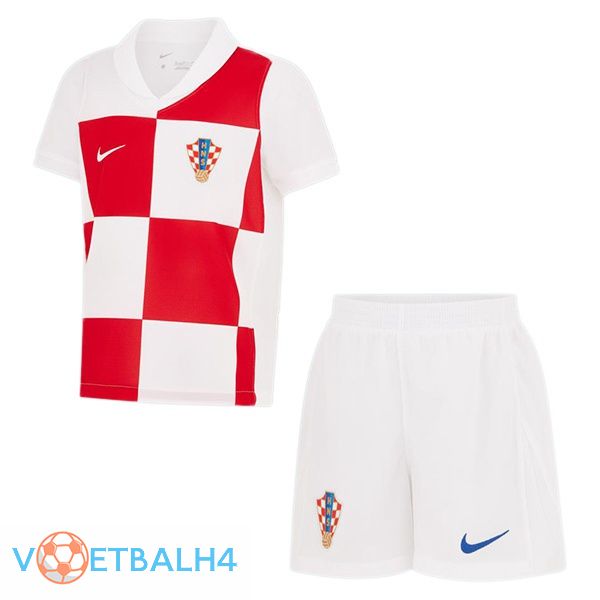 Kroatië kinderen thuis voetbal jersey wit 2024/2025