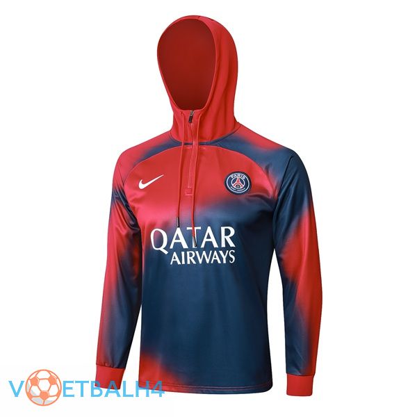 Paris PSG Training Sweatshirt Hoodie rood blauw 2024/2025