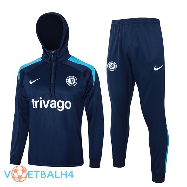 FC Chelsea trainingspak - Training Sweatshirt Hoodie blauw koninklijk 2024/2025