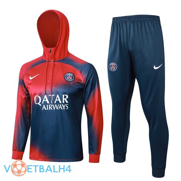 Paris PSG trainingspak Sweatshirt Hoodie rood blauw 2024/2025