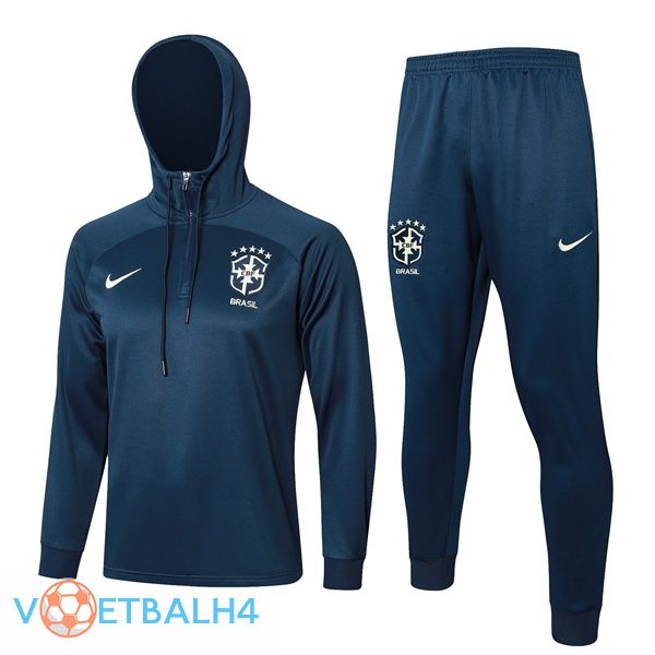 Brazilië trainingspak Sweatshirt Hoodie blauw koninklijk 2024/2025