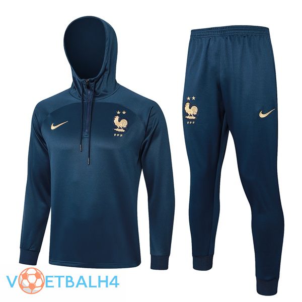 Frankrijk trainingspak Sweatshirt Hoodie blauw koninklijk 2024/2025