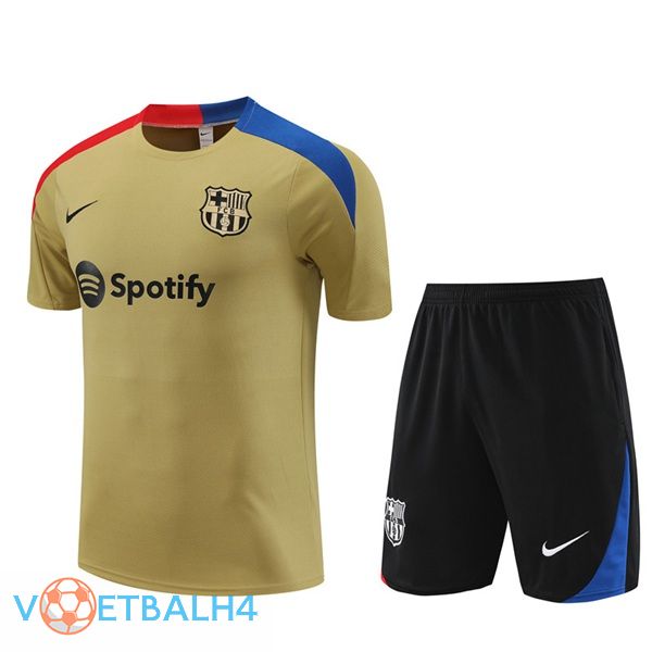 FC Barcelona Training T Shirt + korte broek geel 2024/2025