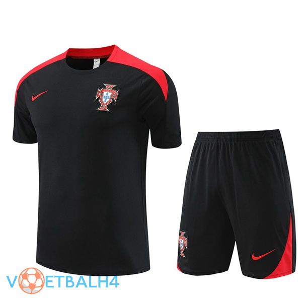 Portugal Training T Shirt + korte broek zwart 2024/2025