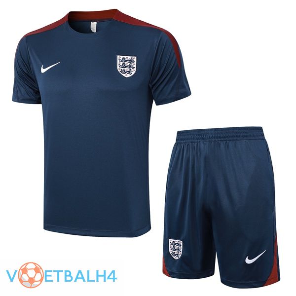 Engeland kit Training T Shirt + korte broek blauw koninklijk 2024/2025