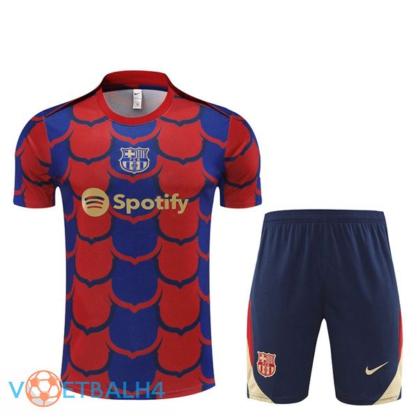 FC Barcelona kit Training T Shirt + korte broek rood blauw 2024/2025