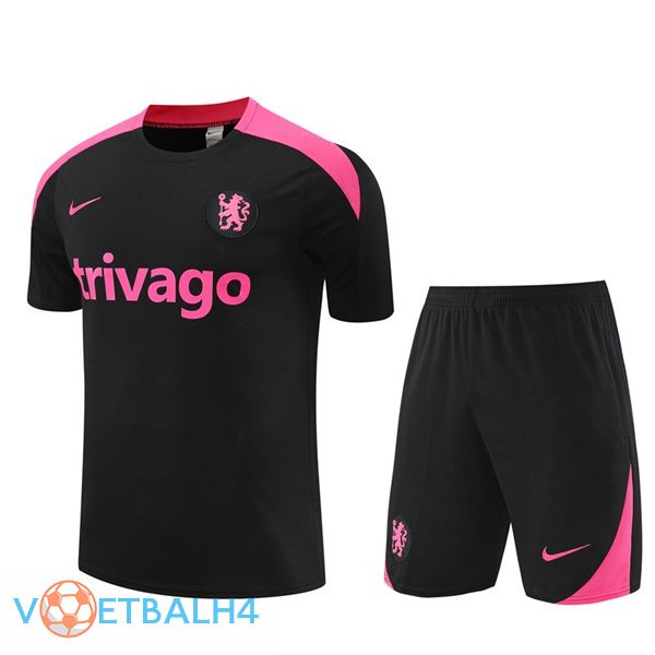 FC Chelsea kit Training T Shirt + korte broek zwart 2024/2025