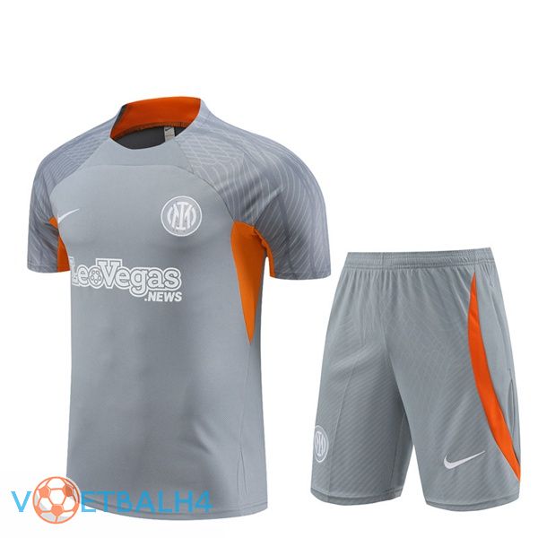 Inter Milan kit Training T Shirt + korte broek grijs 2024/2025