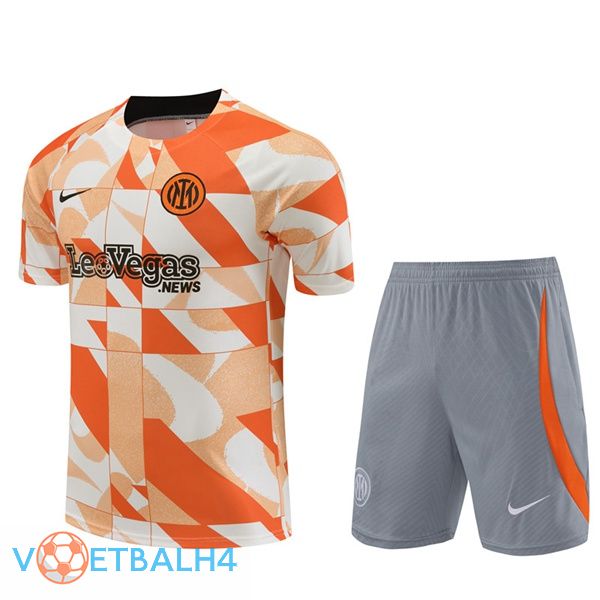 Inter Milan kit Training T Shirt + korte broek oranje 2024/2025