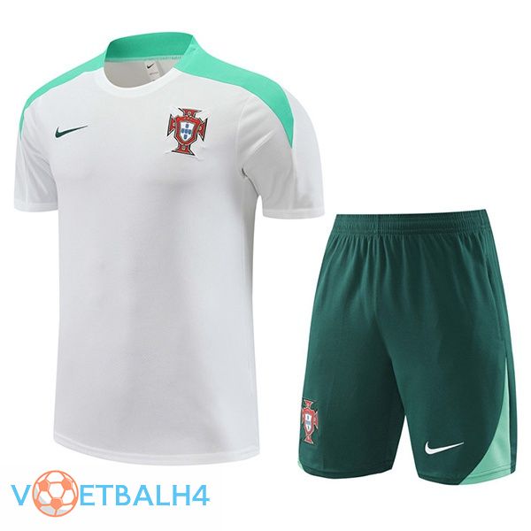 Portugal kit Training T Shirt + korte broek wit 2024/2025