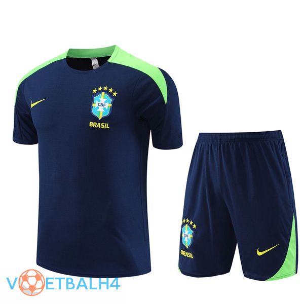 Brazilië Training T Shirt + korte broek blauw koninklijk 2024/2025